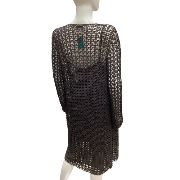 NWT VTG Anne Klein 2 Piece Set Women’s Size M Dress +Cover Up Large Knit Crochet - Picture 4 of 9